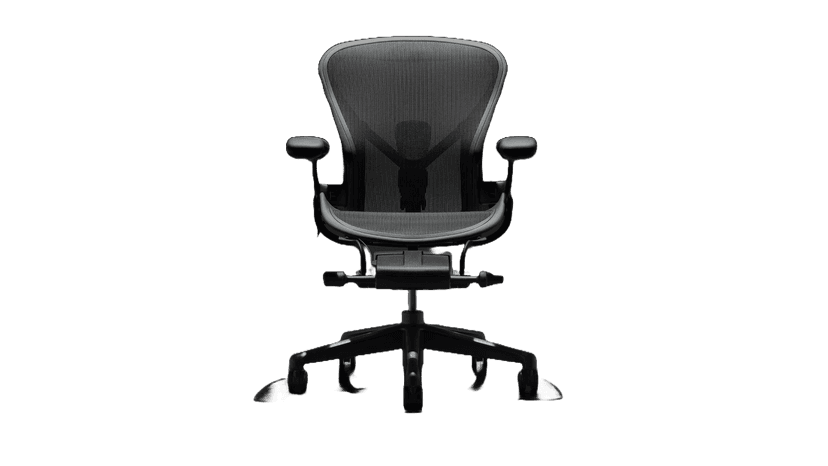 Herman Miller Aeron Chair Size B in Black with Posturefit Open Box